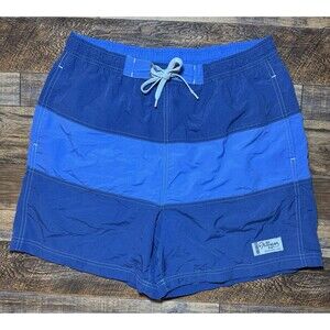 VINTAGE Tommy Hilfiger Mens Swim Trunks Sz M Blue Color Block Surf Board Shorts